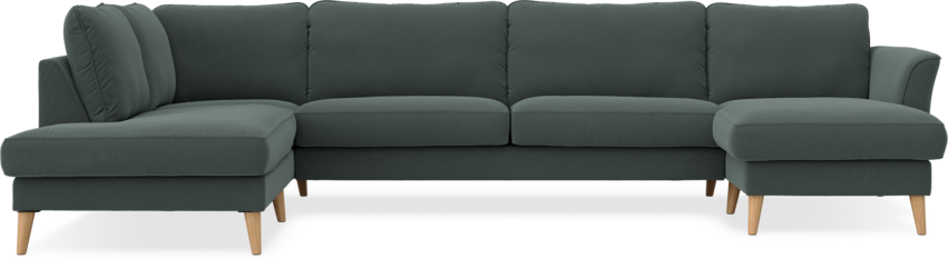 Bridge - 3-sits soffa med divan vänster och schäslong höger - Grå