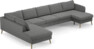 County - 4-sits soffa med divan vänster och schäslong höger - Grå