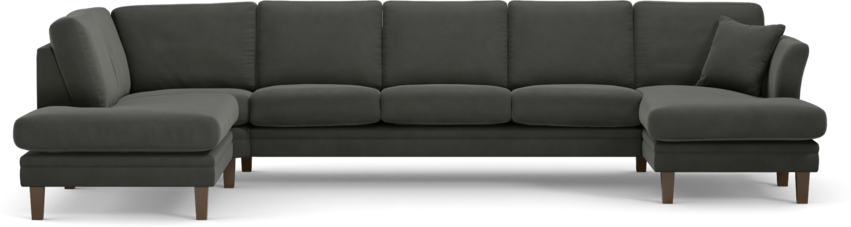 Eden - 3-sits soffa med divan vänster och schäslong höger - Grå