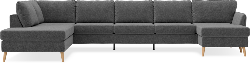 County - 4-sits soffa med divan vänster och schäslong höger - Grå