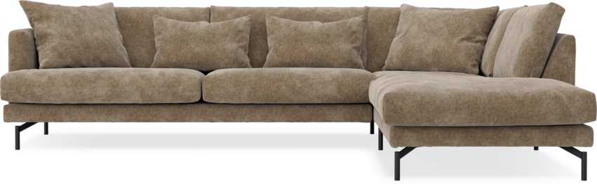 Harper - 3-sits soffa med divan höger - Brun