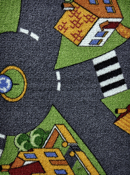 Play - Måttbeställd matta, langetterad kant - Flerfärgad