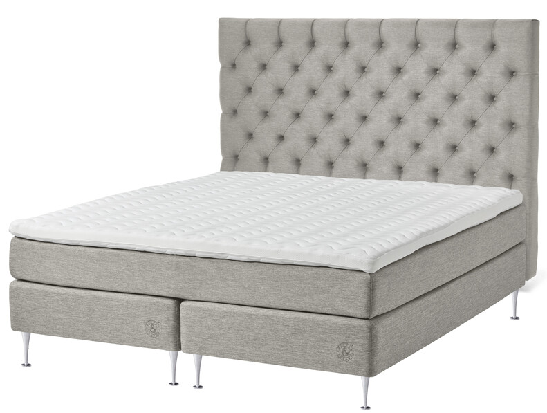 Särö - Kontinentalsäng, dubbelsäng med bäddmadrass Särö och Särö pikerad XL sänggavel - Beige