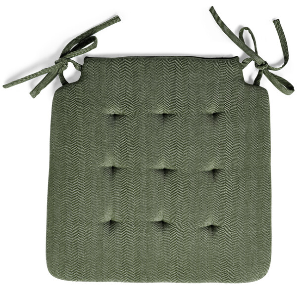 Herringbone - Stolsdyna, 42x42 cm - Grön