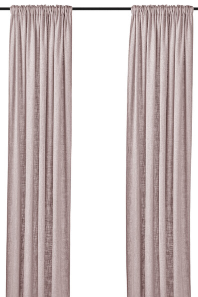 Linnelle - Gardin, 140x250 cm, 2-pack - Rosa