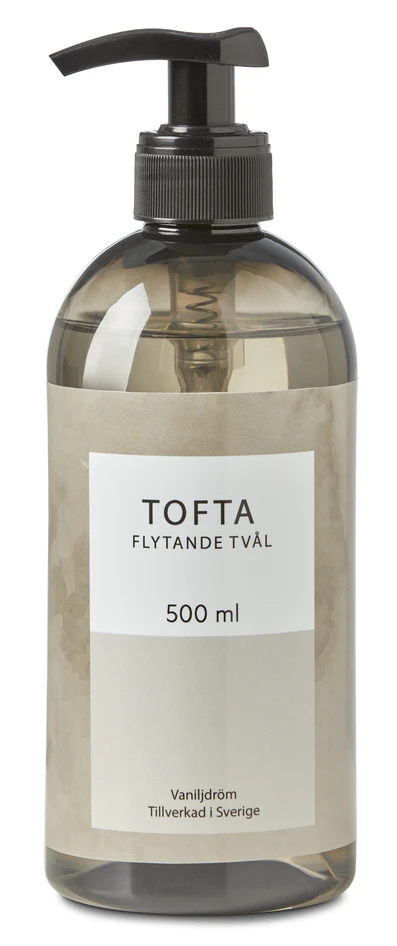 Tofta - Handtvål, H19,5 Ø7 cm, doft Vaniljdröm, 500 ml - Grå