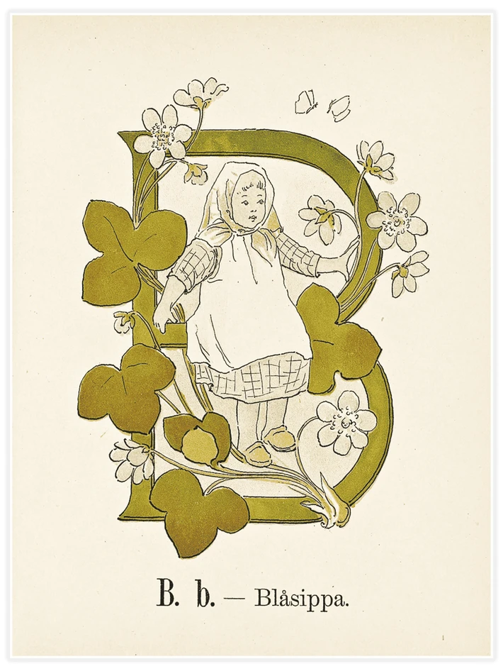 Prinsarnes blomsteralfabet - B - Poster