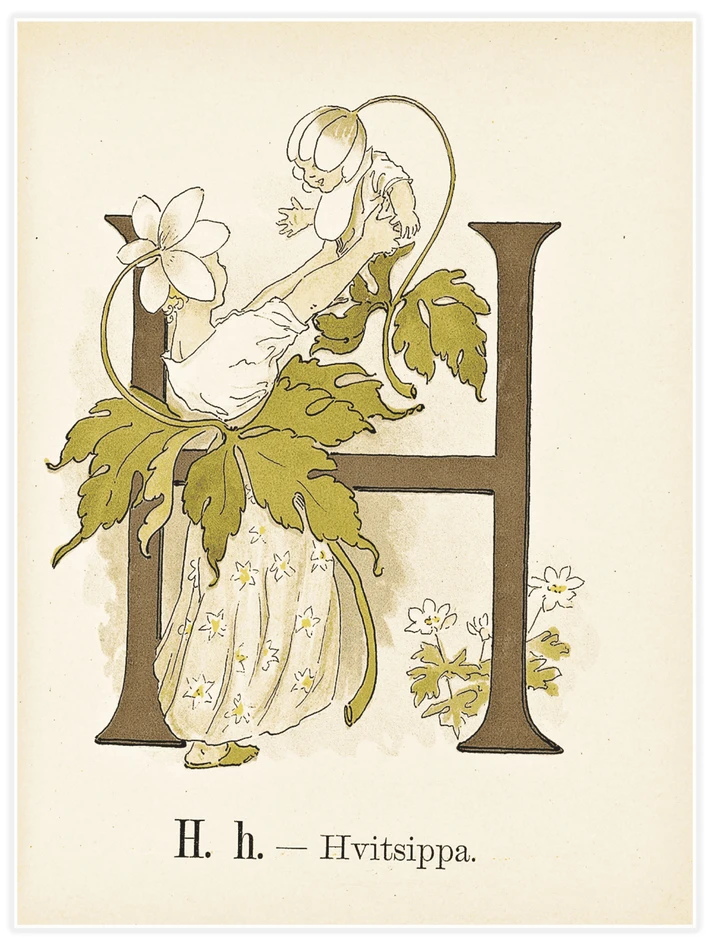 Prinsarnes blomsteralfabet - H - Poster