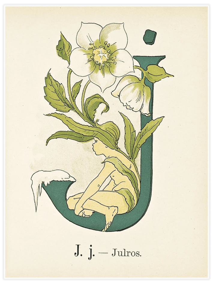 Prinsarnes blomsteralfabet - J - Poster
