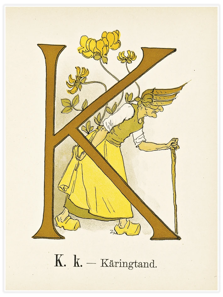 Prinsarnes blomsteralfabet - K - Poster