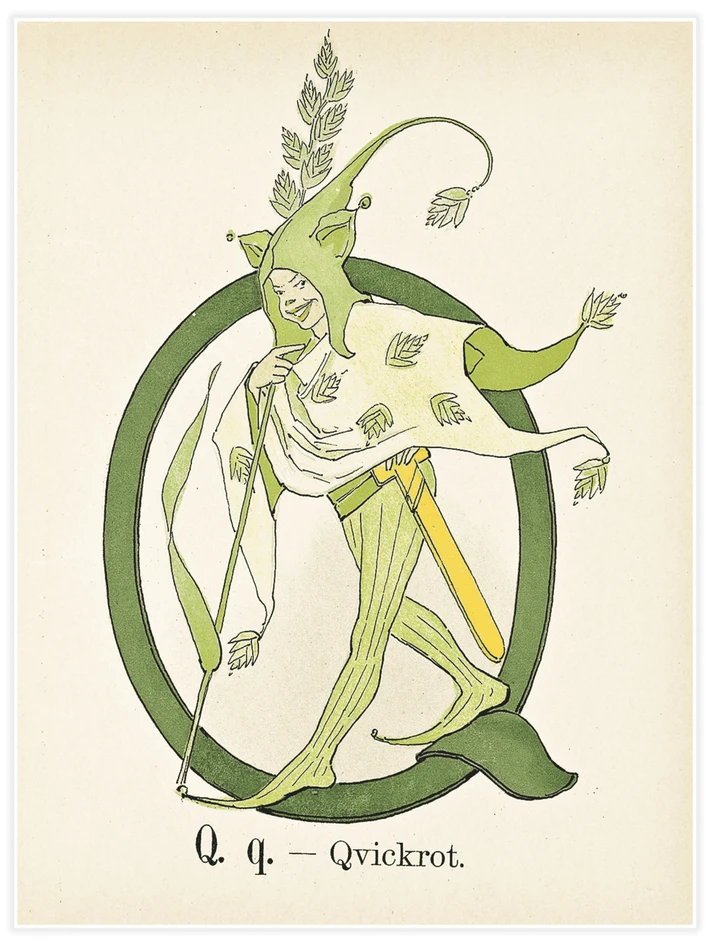 Prinsarnes blomsteralfabet - Q - Poster