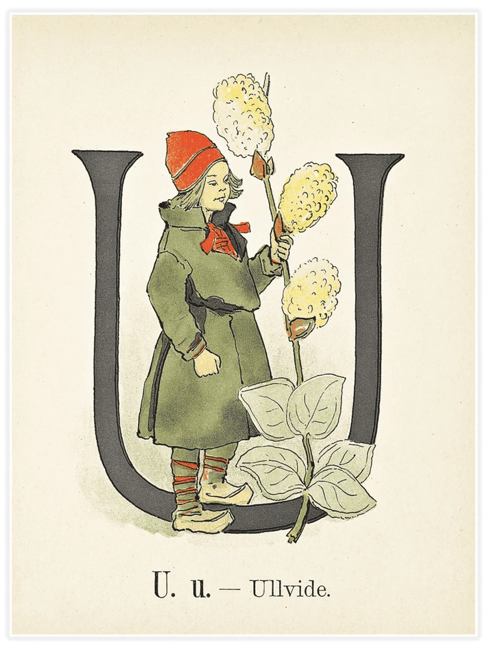 Prinsarnes blomsteralfabet - U - Poster