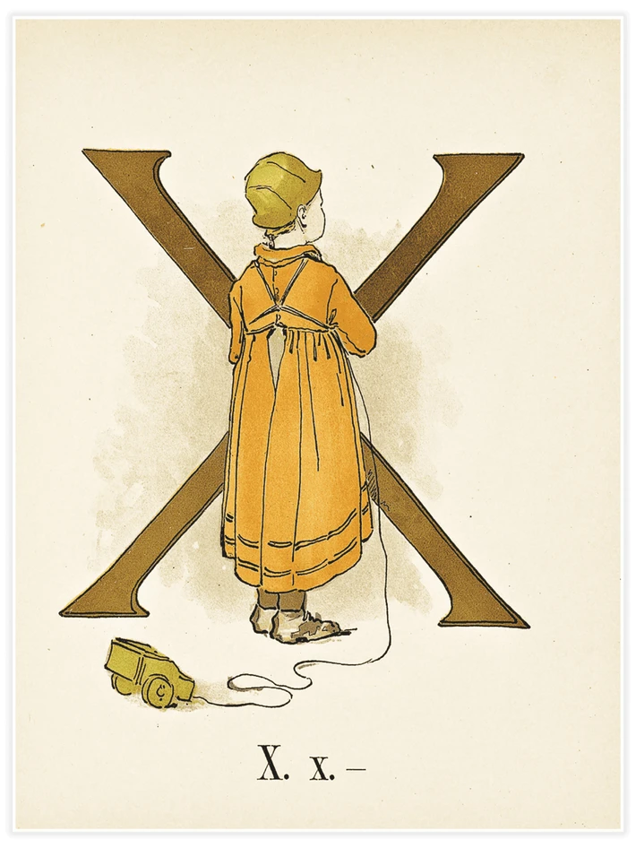 Prinsarnes blomsteralfabet - X - Poster