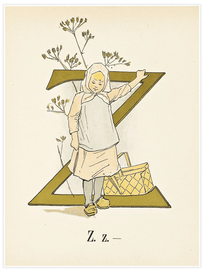 Prinsarnes blomsteralfabet - Z - Poster