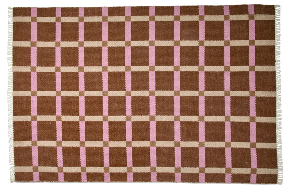 Öglunda - Ullmatta, flatvävd 160x230 cm - Orange