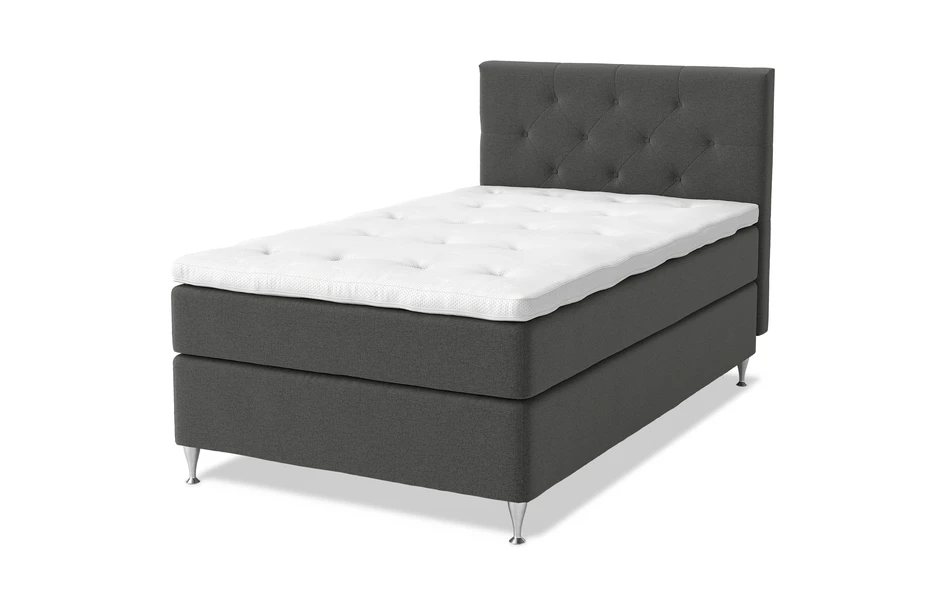 Sleep Delux - Kontinentalsäng, enkelsäng med bäddmadrass Sleep Delux vit - Svart