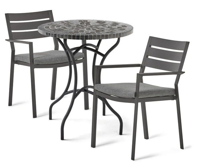 Largo/Arrow, Utegrupp med bord och 2 karmstolar