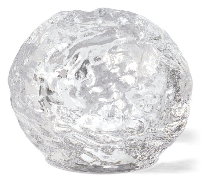 Snöboll - Ljuslykta, H9 Ø9 cm - Vit