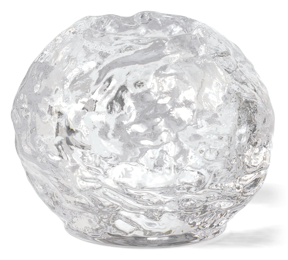 Snöboll - Ljuslykta, H9 Ø9 cm - Vit