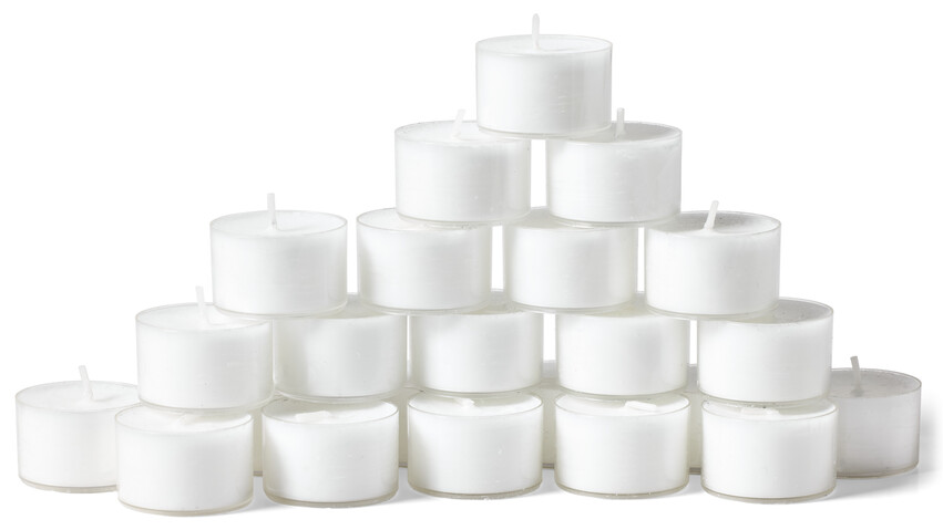 Velora - Värmeljus, 30-pack, H 2 Ø 5,7 cm, plastkopp, brinntid 6 h - Vit