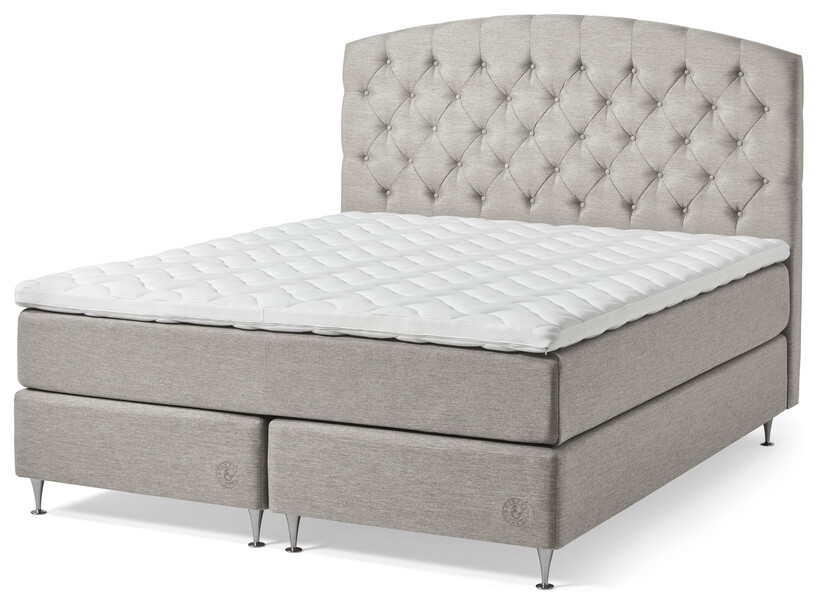 Särö Exclusive - Kontinentalsäng, dubbelsäng med bäddmadrass Särö Exclusive och Särö välvd sänggavel - Beige