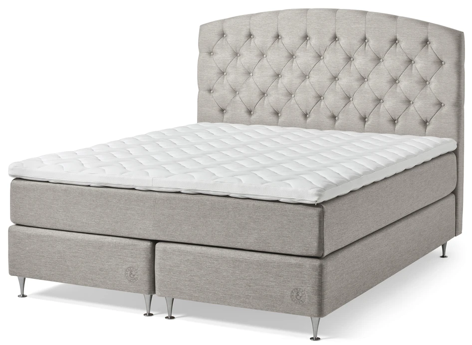 Särö Exclusive - Kontinentalsäng, dubbelsäng med bäddmadrass Särö Exclusive och Särö välvd sänggavel - Beige