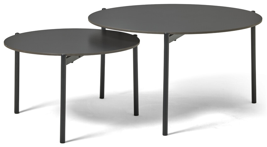 Domino - Utesatsbord, Ø 80/60 cm - Svart