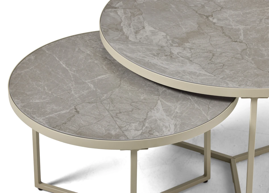 Encore - Utesatsbord, Ø 80/60 cm - Beige