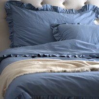 Bridgeport - Örngott till hotellkudde i garnfärgad bomull med volang, 70x100 cm - inspiration