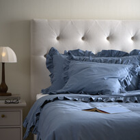 Bridgeport - Påslakanset i garnfärgad bomull med volang - inspiration