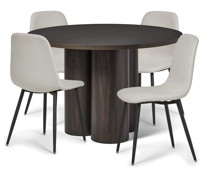 Truls - Matgrupp med 4 stolar Tracy - Brun