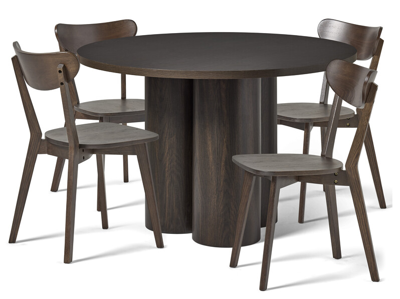 Truls - Matgrupp med 4 stolar Ludvig - Brun