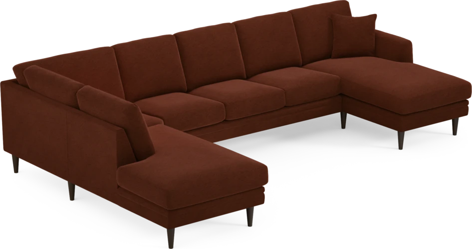Eden - 3-sits soffa med divan vänster och schäslong höger - Orange