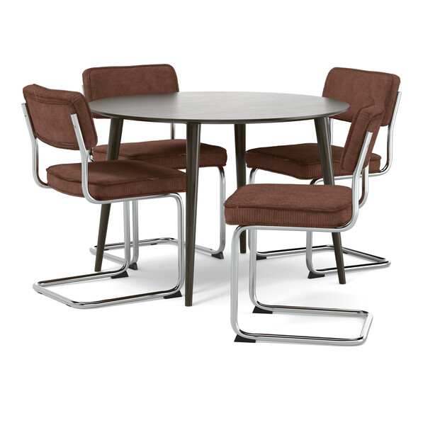 Plaine - Matgrupp med 4 stolar Merano - Orange