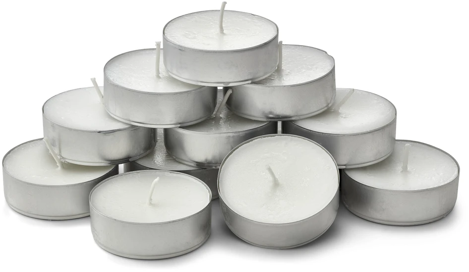 Velora - Värmeljus, H 2 Ø 5,7 cm, maxi-storlek, brinntid 6 h, 12-pack - Vit