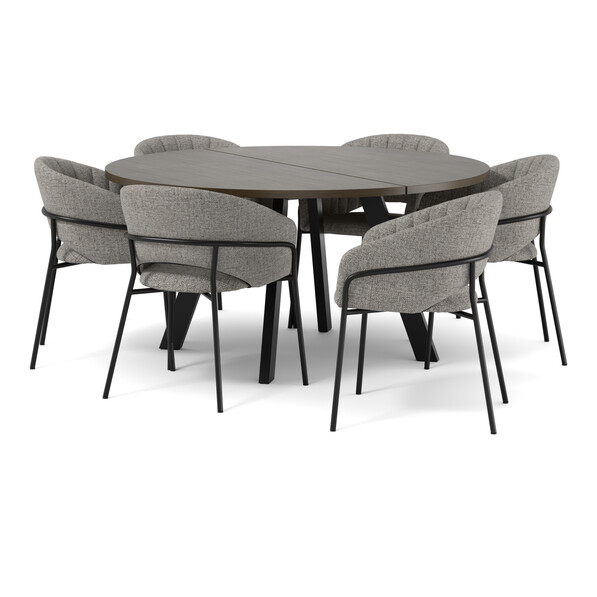 Nomad - Matgrupp med 6 karmstolar Selina - Brun