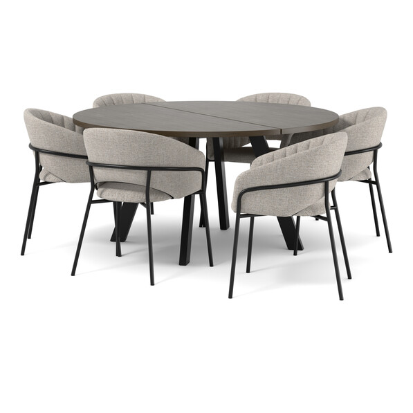 Nomad - Matgrupp med 6 karmstolar Selina - Beige