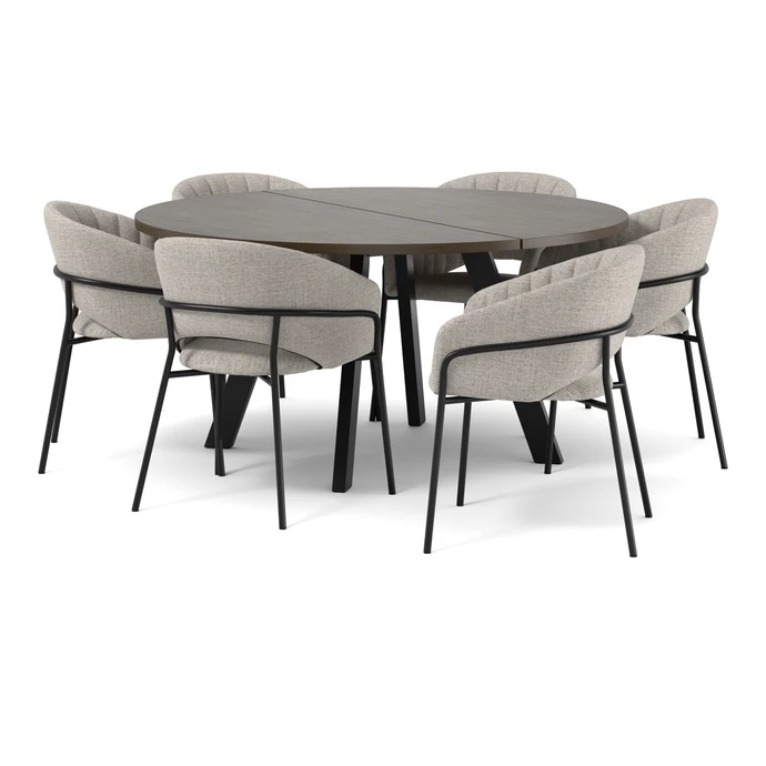 Nomad, Matgrupp med 6 karmstolar Selina