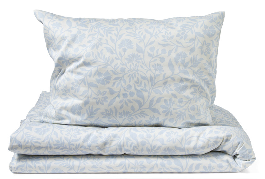 Malena - Påslakanset i bomullssatin - Blå