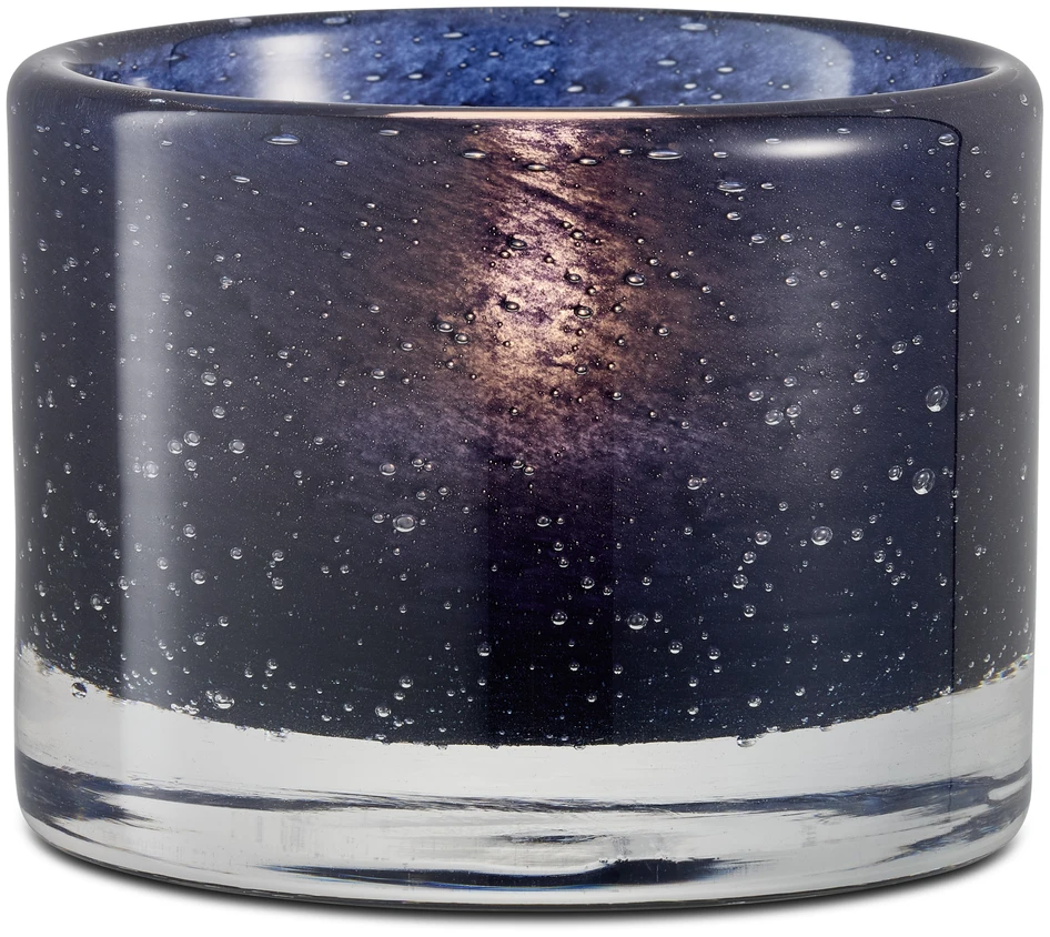 Tanya - Ljuslykta, glas H 8 Ø 10 cm - Blå
