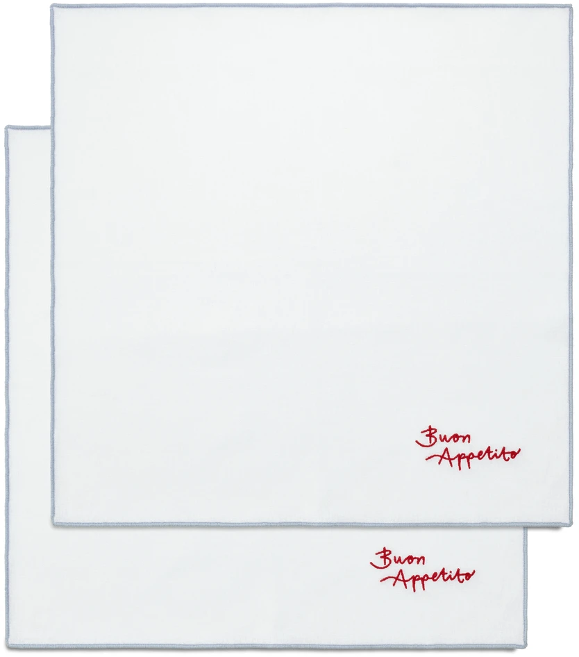 Buon Appetito - Servett 2-pack, bomull, 45x45 cm - Vit