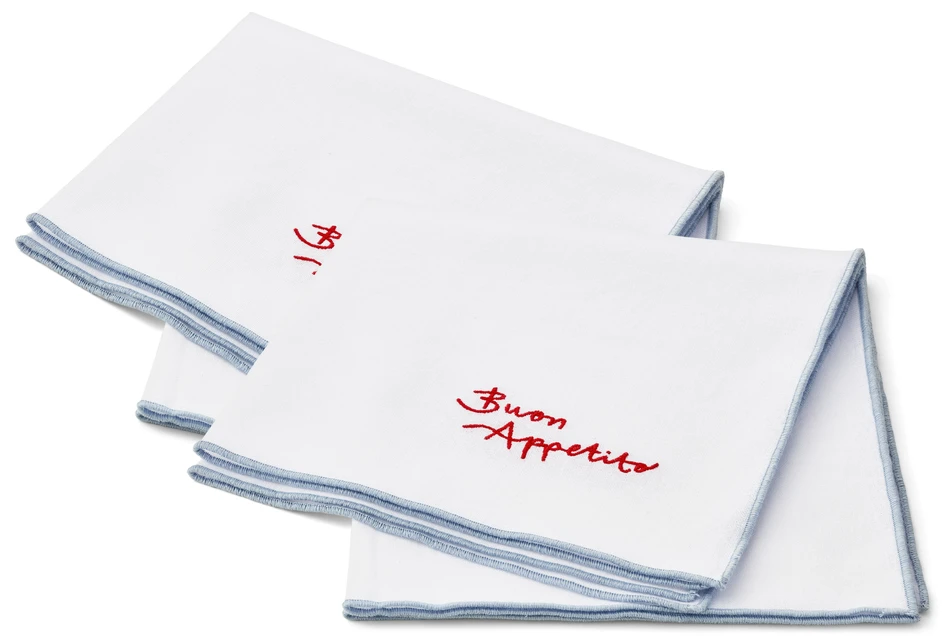 Buon Appetito - Servett 2-pack, bomull, 45x45 cm - Vit