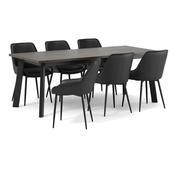 Nomad - Matgrupp med 6 stolar Leon - Brun