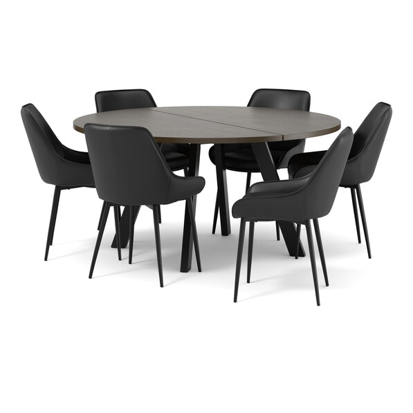Nomad - Matgrupp med 6 stolar Leon - Svart