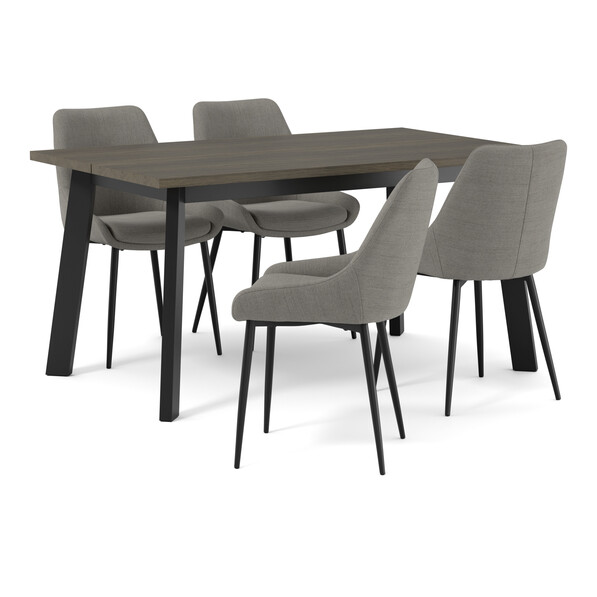 Nomad - Matgrupp med 4 stolar Leon - Brun