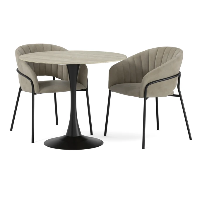 Kali, Matgrupp med 2 karmstolar Selina