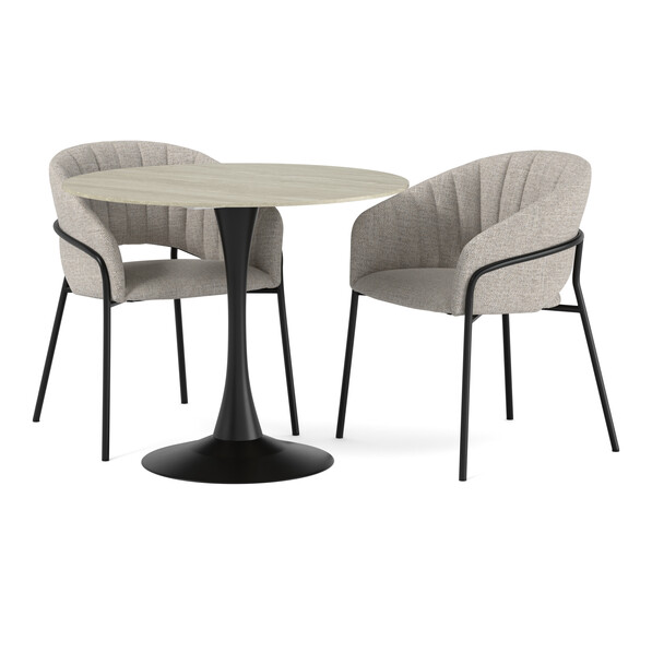 Kali - Matgrupp med 2 stolar Selina - Beige