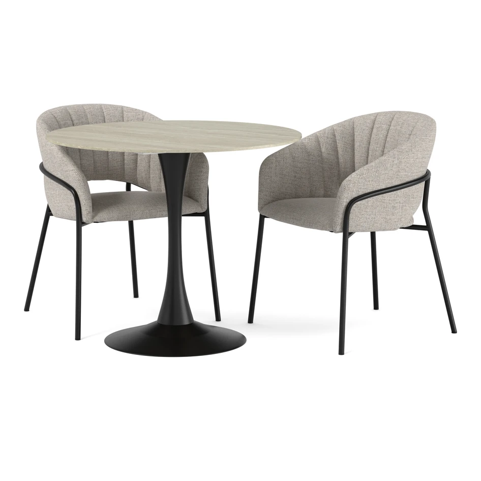 Kali - Matgrupp med 2 stolar Selina - Beige