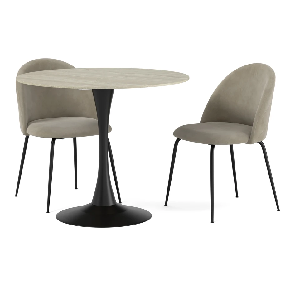 Kali - Matgrupp med 2 stolar Kiwi - Beige