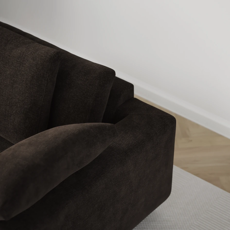 Amie - 3-sits med divan vänster - Brun